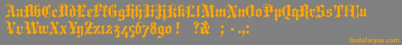 PortcullionBold-Schriftart – Orangefarbene Schriften auf grauem Hintergrund