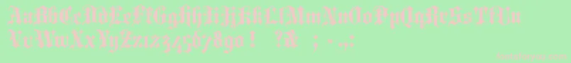 PortcullionBold-fontti – vaaleanpunaiset fontit vihreällä taustalla