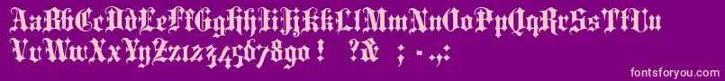 PortcullionBold Font – Pink Fonts on Purple Background