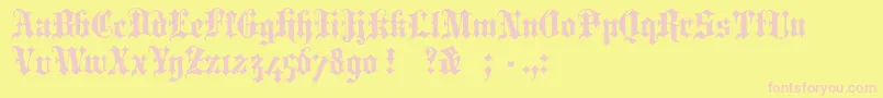 PortcullionBold-Schriftart – Rosa Schriften auf gelbem Hintergrund