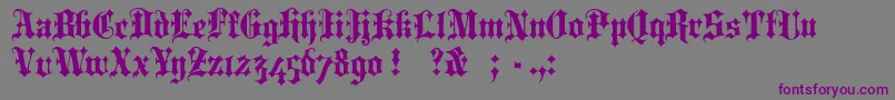 PortcullionBold-Schriftart – Violette Schriften auf grauem Hintergrund