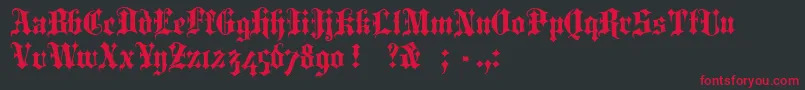 PortcullionBold Font – Red Fonts on Black Background