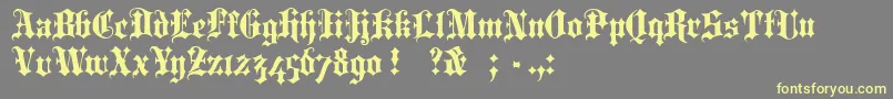 PortcullionBold Font – Yellow Fonts on Gray Background