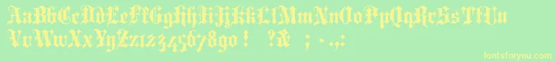 PortcullionBold-Schriftart – Gelbe Schriften auf grünem Hintergrund