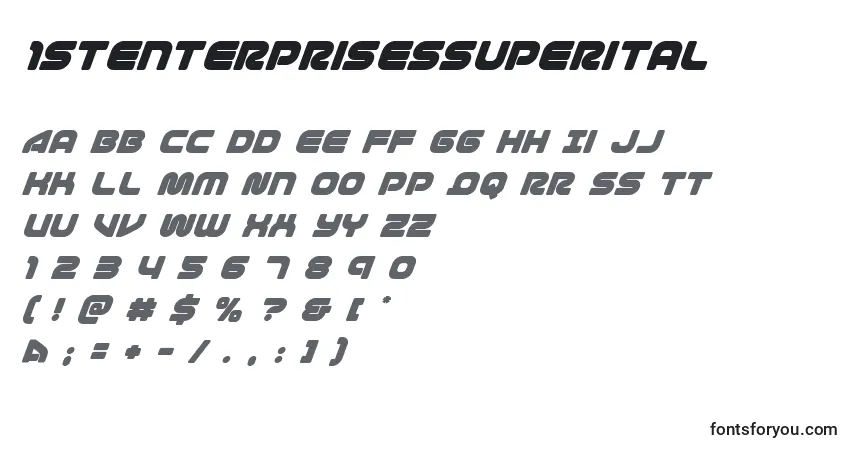 Шрифт 1stenterprisessuperital – алфавит, цифры, специальные символы