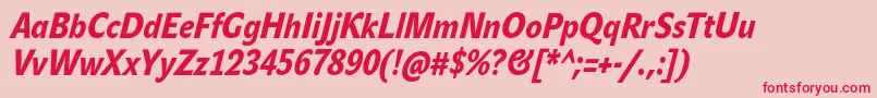 Шрифт JohnsanscondHeavyProItalic – красные шрифты на розовом фоне