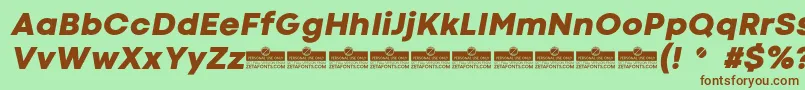 CodecColdHeavyItalicTrial Font – Brown Fonts on Green Background