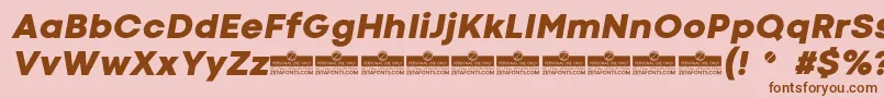 CodecColdHeavyItalicTrial Font – Brown Fonts on Pink Background