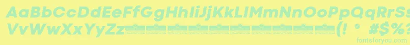 CodecColdHeavyItalicTrial Font – Green Fonts on Yellow Background