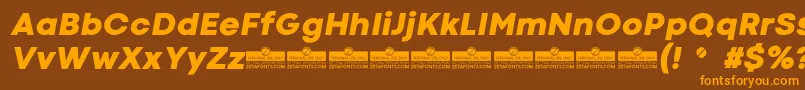 CodecColdHeavyItalicTrial Font – Orange Fonts on Brown Background