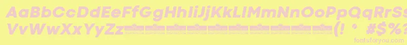 CodecColdHeavyItalicTrial Font – Pink Fonts on Yellow Background