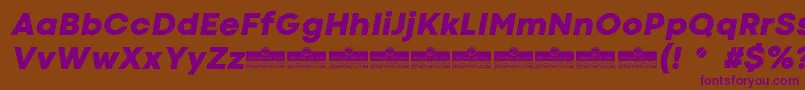 CodecColdHeavyItalicTrial Font – Purple Fonts on Brown Background