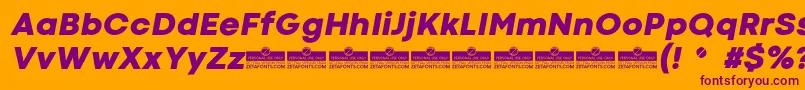 CodecColdHeavyItalicTrial Font – Purple Fonts on Orange Background