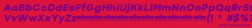 CodecColdHeavyItalicTrial Font – Purple Fonts on Red Background