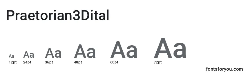 Размеры шрифта Praetorian3Dital