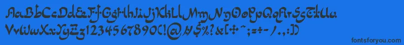 LinotypepidenashiTwo Font – Black Fonts on Blue Background