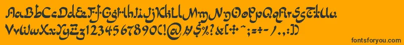 LinotypepidenashiTwo-Schriftart – Schwarze Schriften auf orangefarbenem Hintergrund