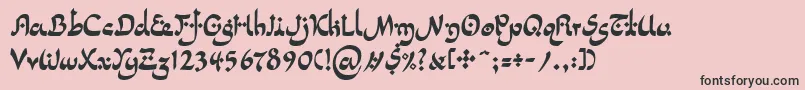 フォントLinotypepidenashiTwo – ピンクの背景に黒い文字