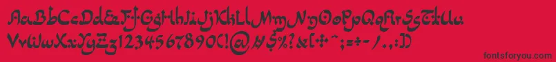 LinotypepidenashiTwo Font – Black Fonts on Red Background