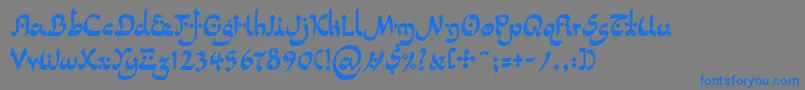 Шрифт LinotypepidenashiTwo – синие шрифты на сером фоне