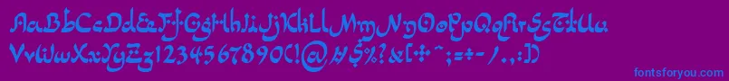 Fonte LinotypepidenashiTwo – fontes azuis em um fundo violeta