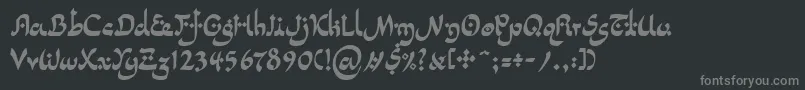 フォントLinotypepidenashiTwo – 黒い背景に灰色の文字