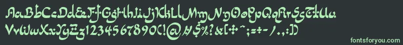 LinotypepidenashiTwo-fontti – vihreät fontit mustalla taustalla
