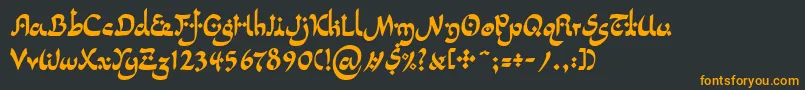 Шрифт LinotypepidenashiTwo – оранжевые шрифты на чёрном фоне