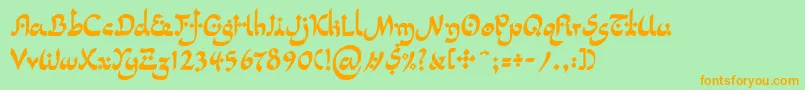 LinotypepidenashiTwo Font – Orange Fonts on Green Background