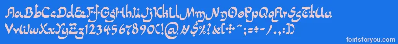 LinotypepidenashiTwo-Schriftart – Rosa Schriften auf blauem Hintergrund