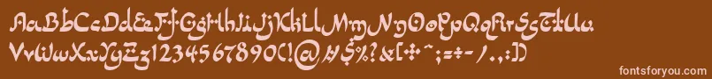 Шрифт LinotypepidenashiTwo – розовые шрифты на коричневом фоне