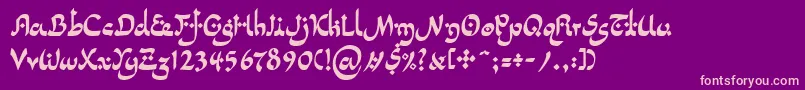 フォントLinotypepidenashiTwo – 紫の背景にピンクのフォント
