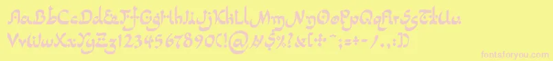 LinotypepidenashiTwo Font – Pink Fonts on Yellow Background