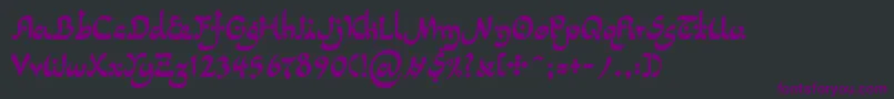 フォントLinotypepidenashiTwo – 黒い背景に紫のフォント