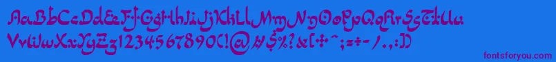 LinotypepidenashiTwo Font – Purple Fonts on Blue Background