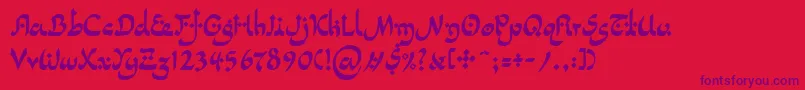 LinotypepidenashiTwo-Schriftart – Violette Schriften auf rotem Hintergrund