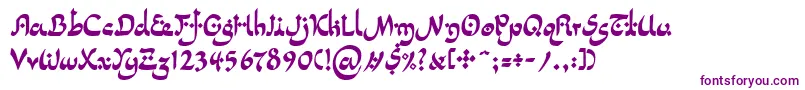 フォントLinotypepidenashiTwo – 白い背景に紫のフォント