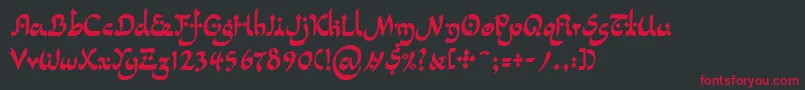 LinotypepidenashiTwo Font – Red Fonts on Black Background