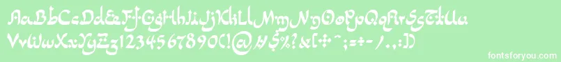 フォントLinotypepidenashiTwo – 緑の背景に白い文字