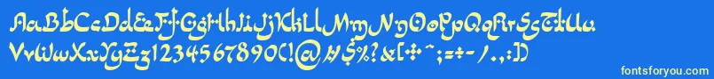 Шрифт LinotypepidenashiTwo – жёлтые шрифты на синем фоне