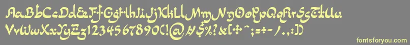 LinotypepidenashiTwo-Schriftart – Gelbe Schriften auf grauem Hintergrund