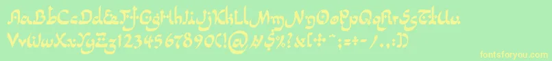 Fonte LinotypepidenashiTwo – fontes amarelas em um fundo verde