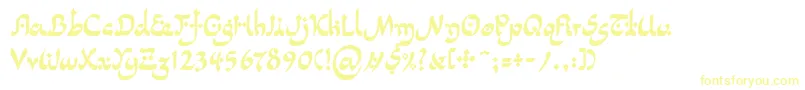 LinotypepidenashiTwo-fontti – keltaiset fontit valkoisella taustalla