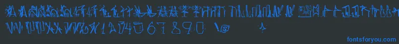 AntroPofagiaPixaР°В¦o165 Font – Blue Fonts on Black Background