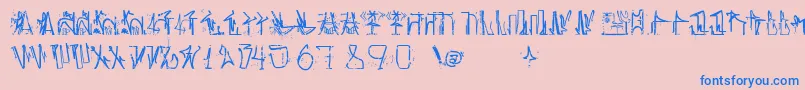 フォントAntroPofagiaPixaР°В¦o165 – ピンクの背景に青い文字