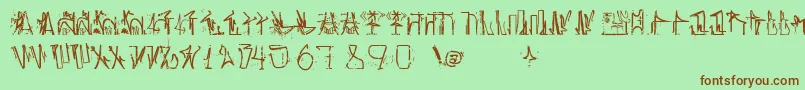 AntroPofagiaPixaР°В¦o165 Font – Brown Fonts on Green Background