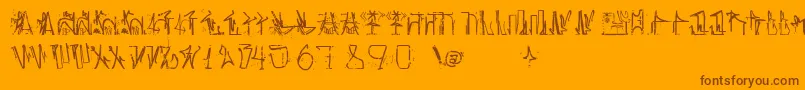 Шрифт AntroPofagiaPixaР°В¦o165 – коричневые шрифты на оранжевом фоне