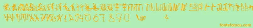 AntroPofagiaPixaР°В¦o165 Font – Orange Fonts on Green Background