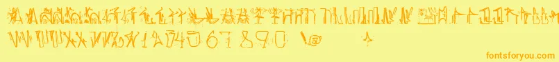 AntroPofagiaPixaР°В¦o165 Font – Orange Fonts on Yellow Background