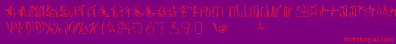 AntroPofagiaPixaР°В¦o165-Schriftart – Rote Schriften auf violettem Hintergrund